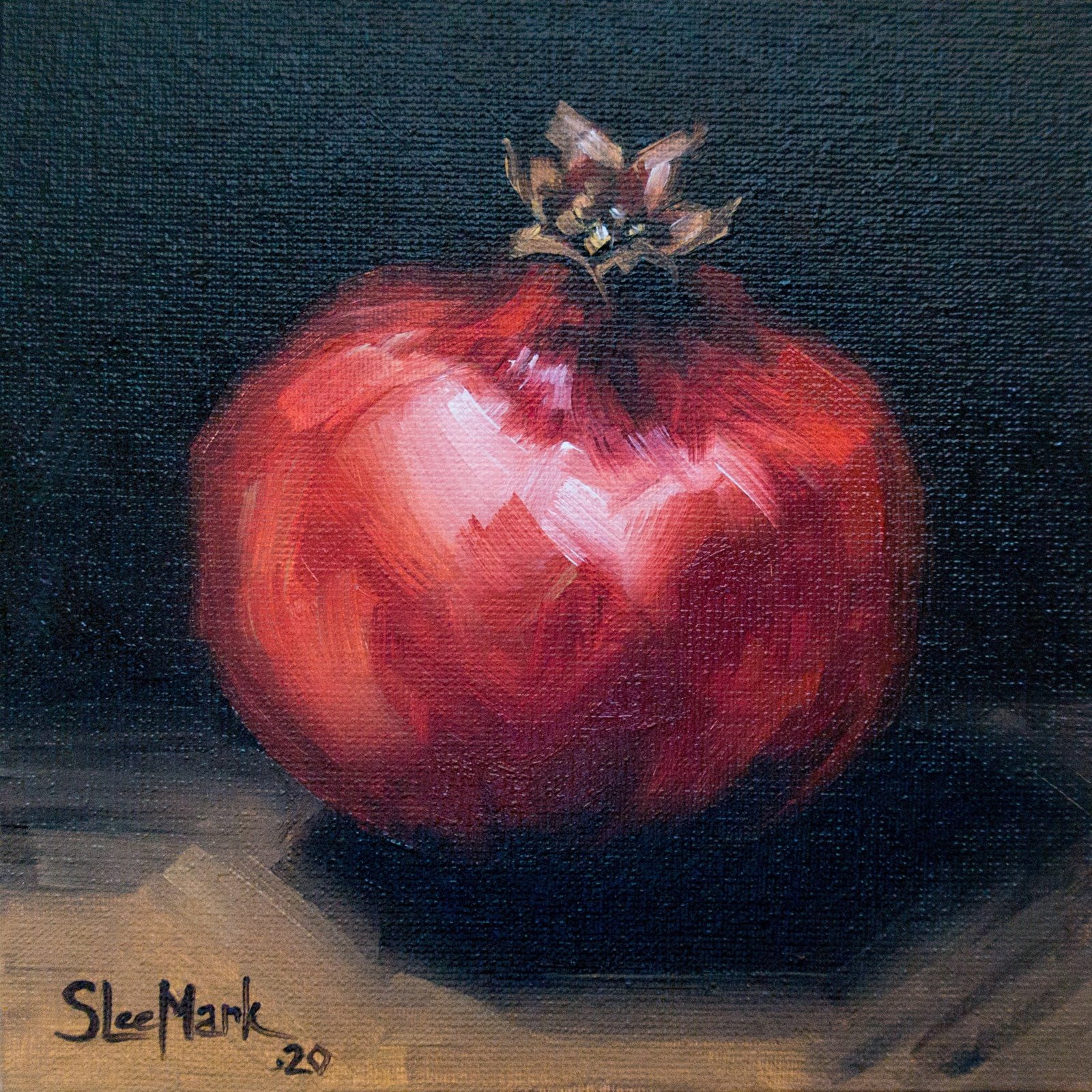 Garnet Original art 6x6 by S. Lee Mark - Stil life oil painting Fruit art Fruit still life Fruit painting Citrus art Home Living Décor Wall by Svitlana Lee Mark
