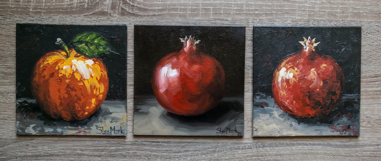 Lemon Original art 6x6 by S. Lee Mark - Stil life oil painting Fruit art Fruit still life Fruit painting Home Living Décor Wall Hangings