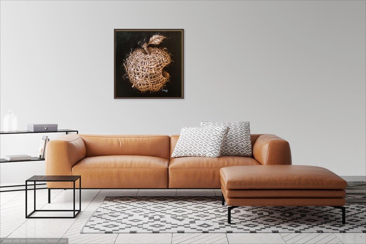 Apple IX 20" Original Modern art by S. Lee Mark Network Stil life oil painting Fruit art Fruit still life Fruit painting Apple art