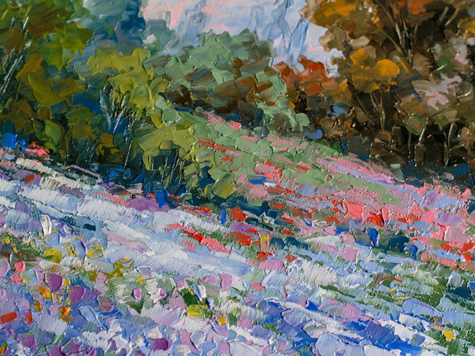 Flowers Original art 8" by S. Lee Mark - Flowers Still Life Art Flowers field art Home Décor Wall Hangings Paintings Home & Living small art