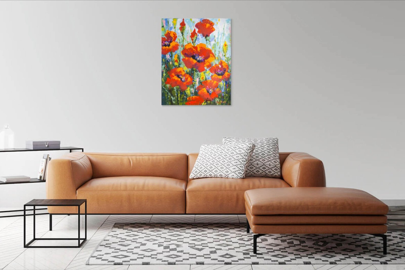 Poppies Original art 20" by S. Lee Mark - Flowers Still Life Art Poppies Flowers art Home Décor Wall Hangings Paintings Home & Living small