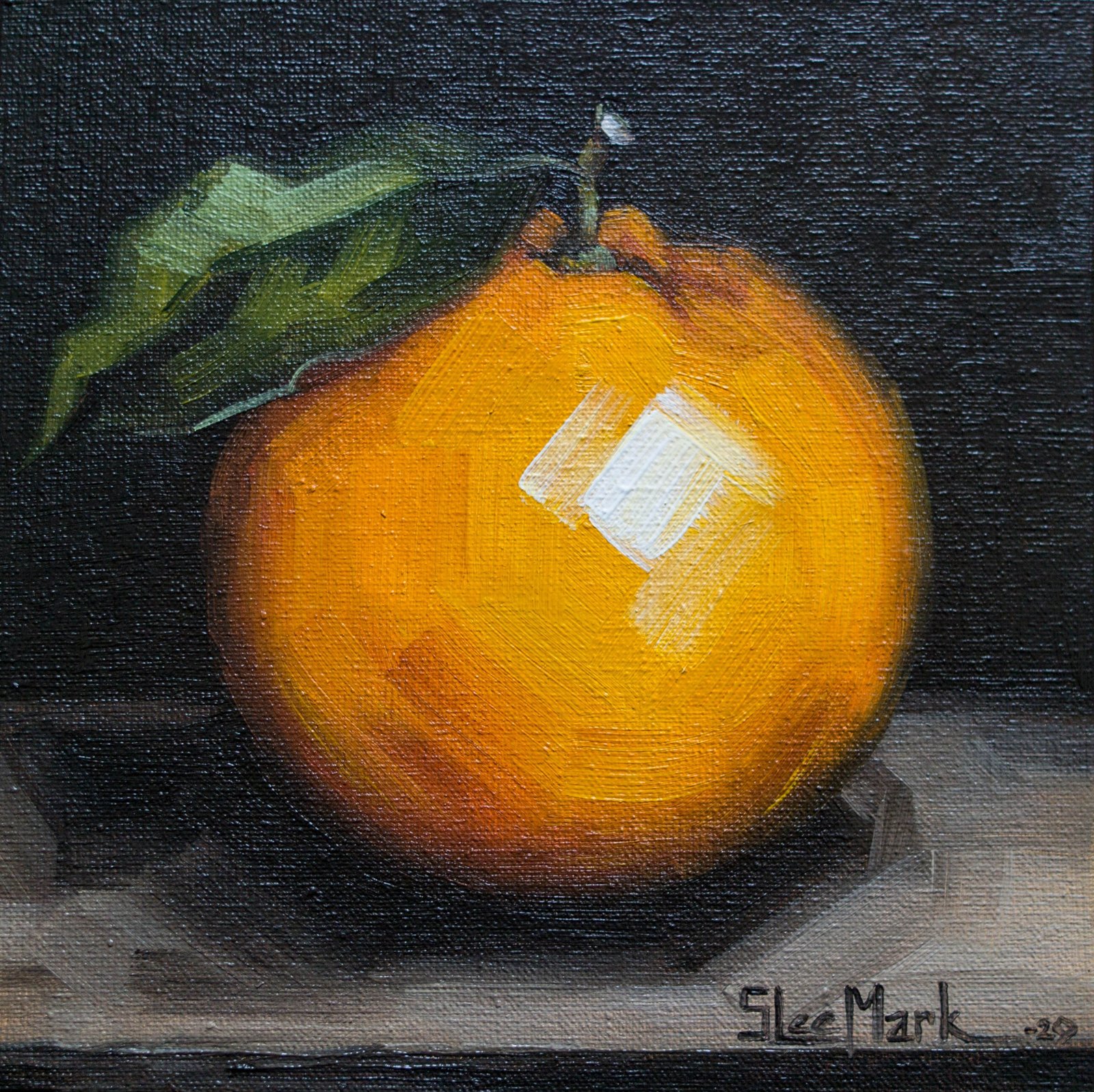 Orange Original art 6x6 by S. Lee Mark Stil life oil painting Fruit art Fruit still life Fruit painting Citrus art Home Décor Wall Hangings by Svitlana Lee Mark
