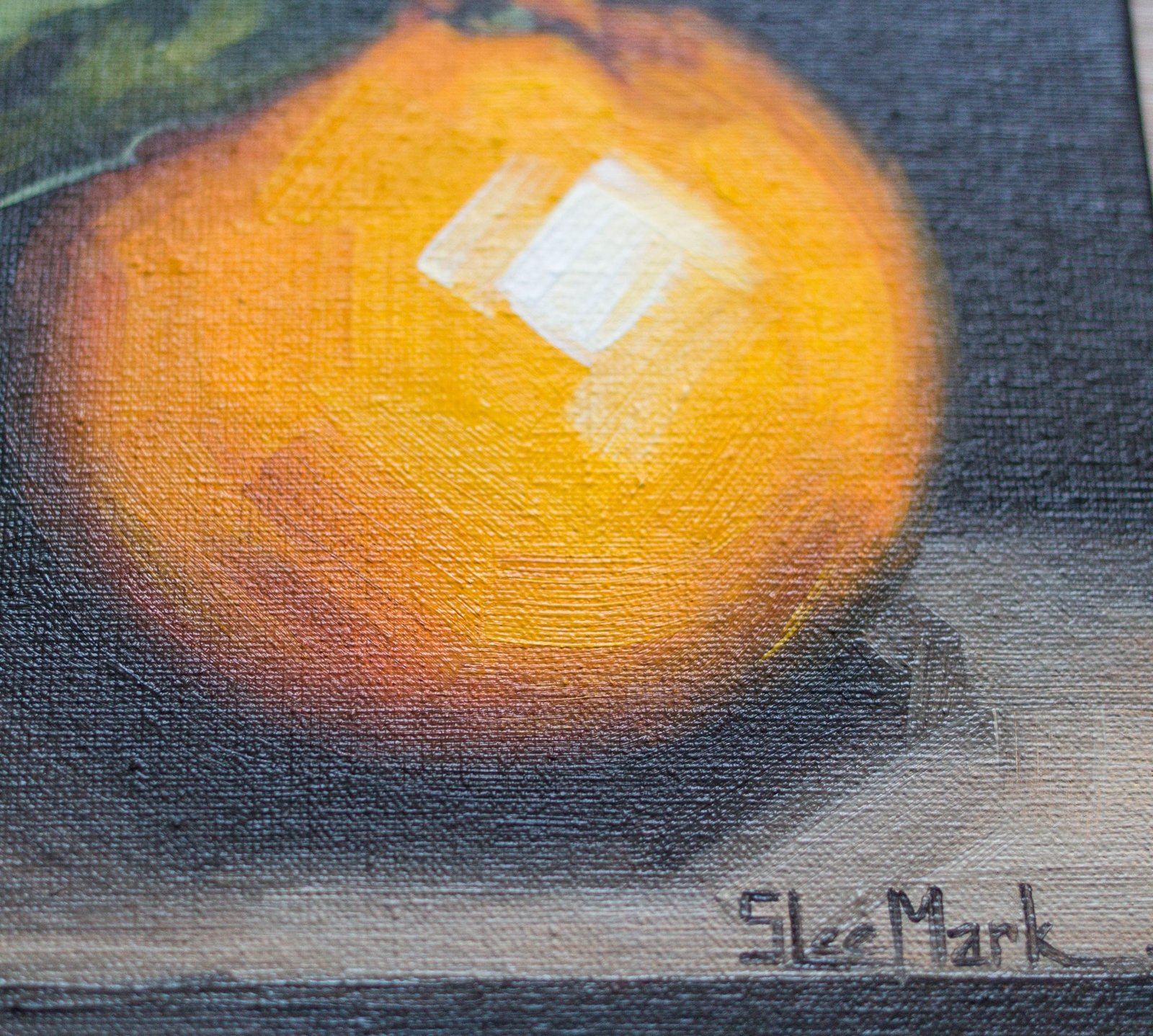 Orange Original art 6x6 by S. Lee Mark Stil life oil painting Fruit art Fruit still life Fruit painting Citrus art Home Décor Wall Hangings