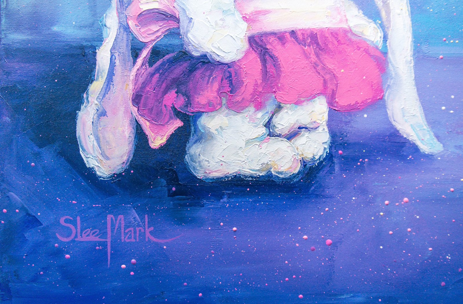 Barbie Rabbit Baby 20" Modern Original art by S. Lee Mark rabbit princess bunny animal fine art painting rabbit queen bunny pink Barbie