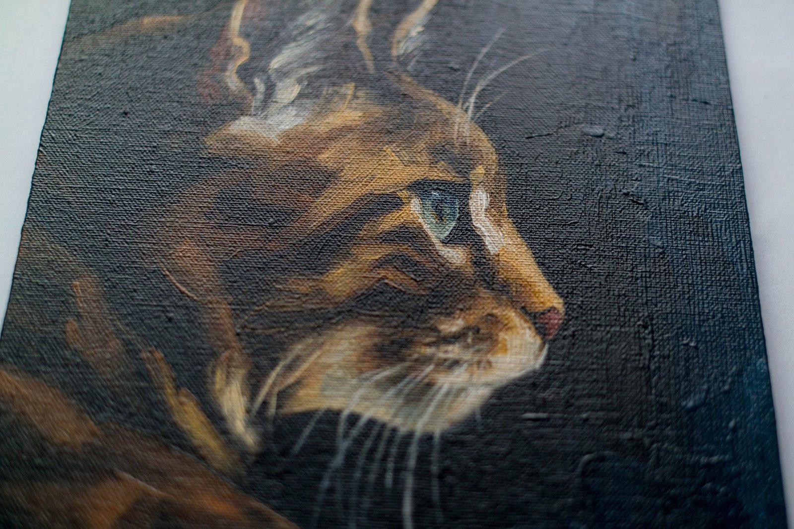 Sight 8" by S.Lee Mark cat oil painting Pet portrait Ginger Cat portrait Animal painting Animal art Original art Home Living Home Décor Wall