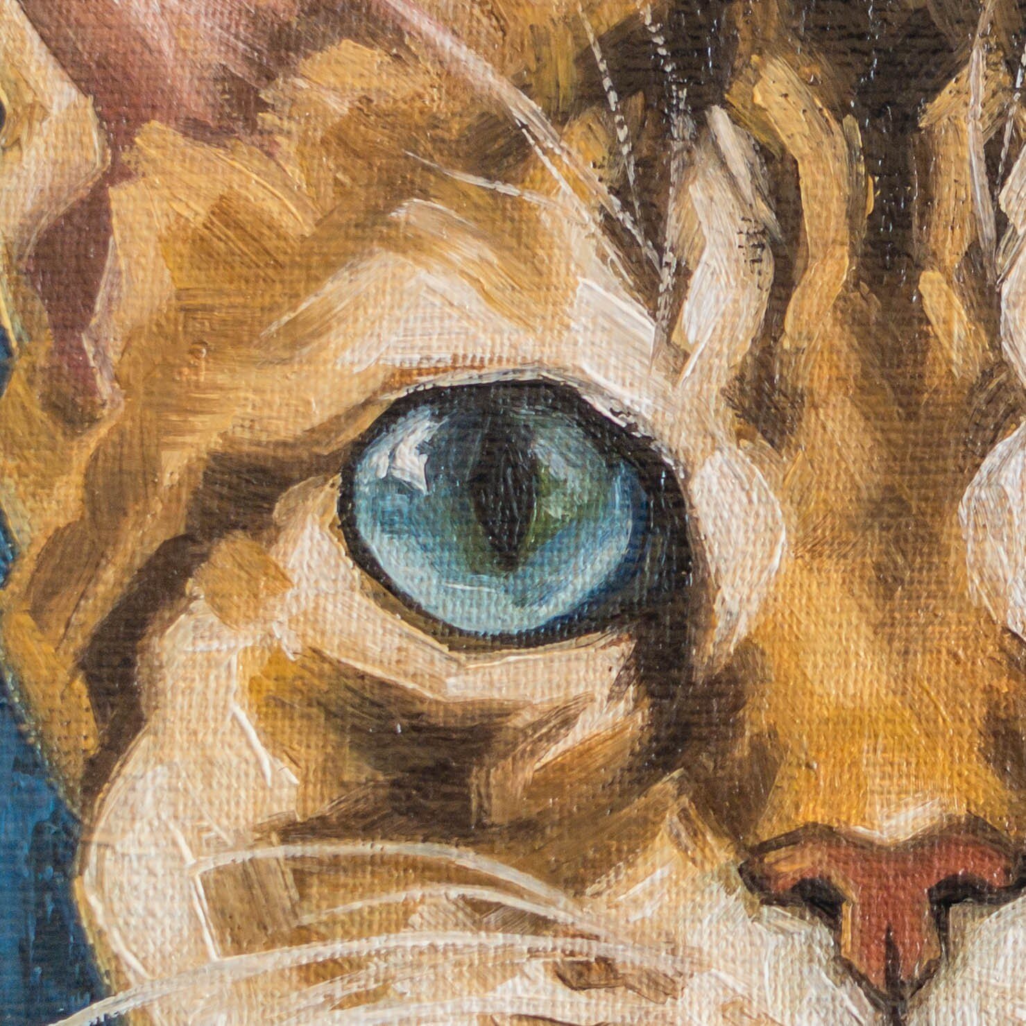 Oliver Original art 6" by S. Lee Mark Cat oil painting Pet portrait Scottish Cat portrait Animal art Home & Living Home Wall Décor Paintings