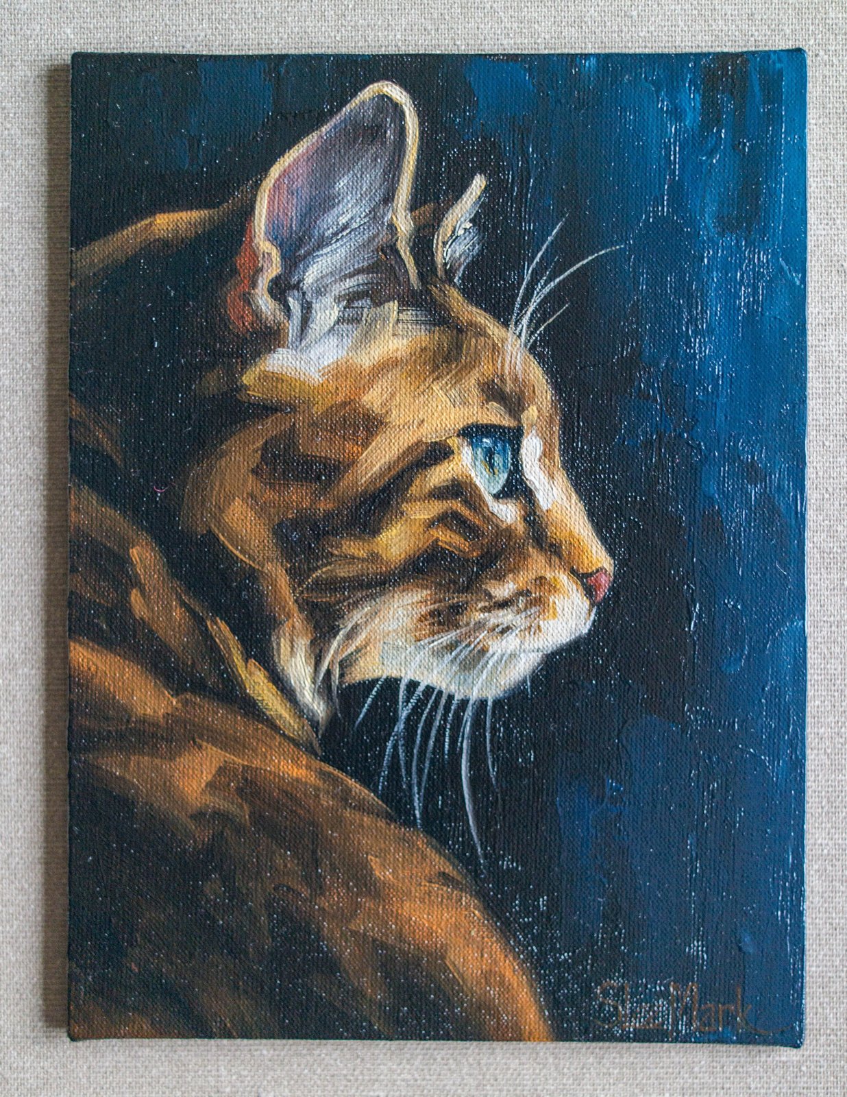 Sight 8" by S.Lee Mark cat oil painting Pet portrait Ginger Cat portrait Animal painting Animal art Original art Home Living Home Décor Wall by Svitlana Lee Mark