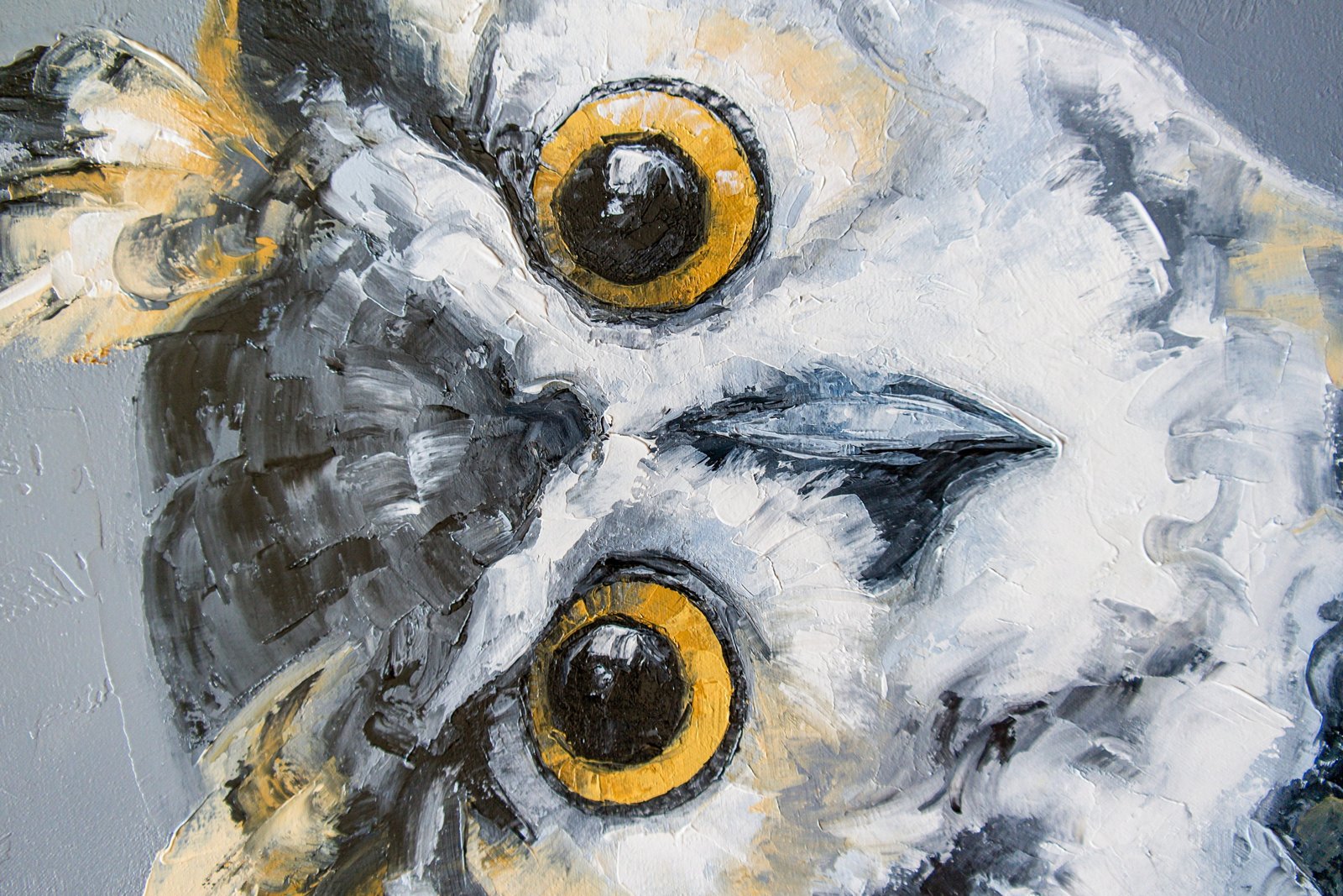 funny owl 20" Original art by S. Lee Mark Bird oil painting Pet portrait Animal art Home & Living Wall Décor Parrot Valentine's Day