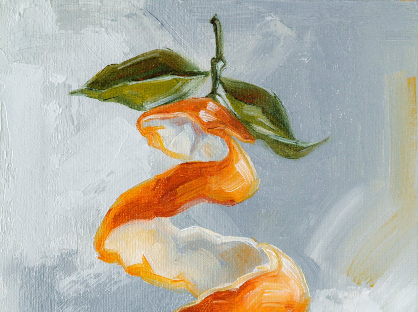 Tangerine garland Original art 8x6 by S. Lee Mark - Stil life oil painting Fruit art Fruit still life Fruit painting Citrus art garland