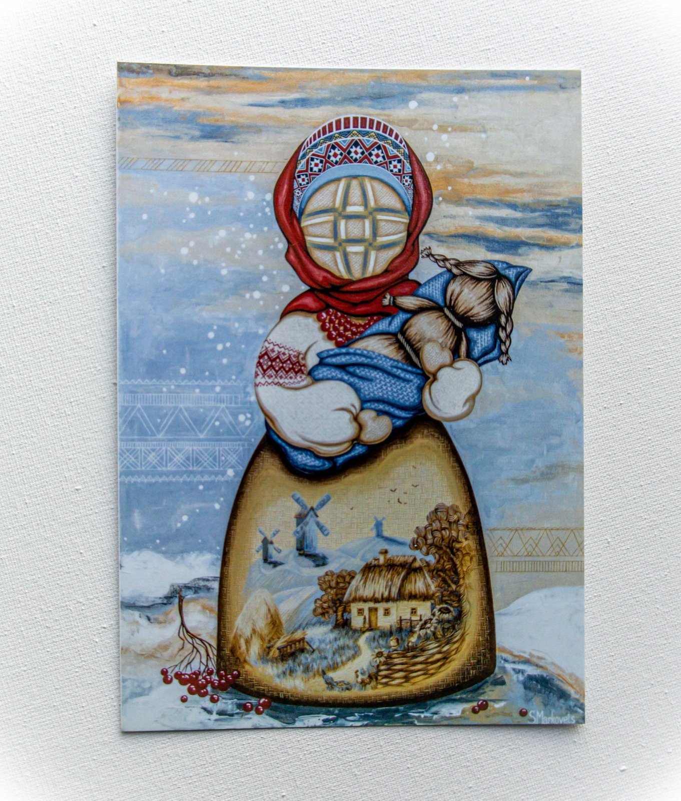 Postcard set of 2 "Ukrainian dolls" Paper Party Supplies Paper Stationery Postcards from Ukraine Greeting Cards Good Luck Artwork