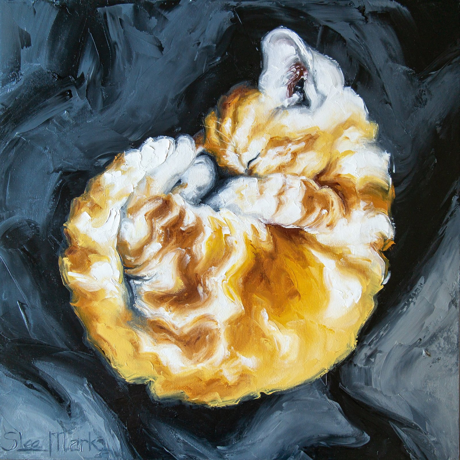 Cat Ball Original art 24" by S. Lee Mark Cat oil painting, Pet portrait, Ginger cat, Cat portrait, Animal painting, Animal art by Svitlana Lee Mark
