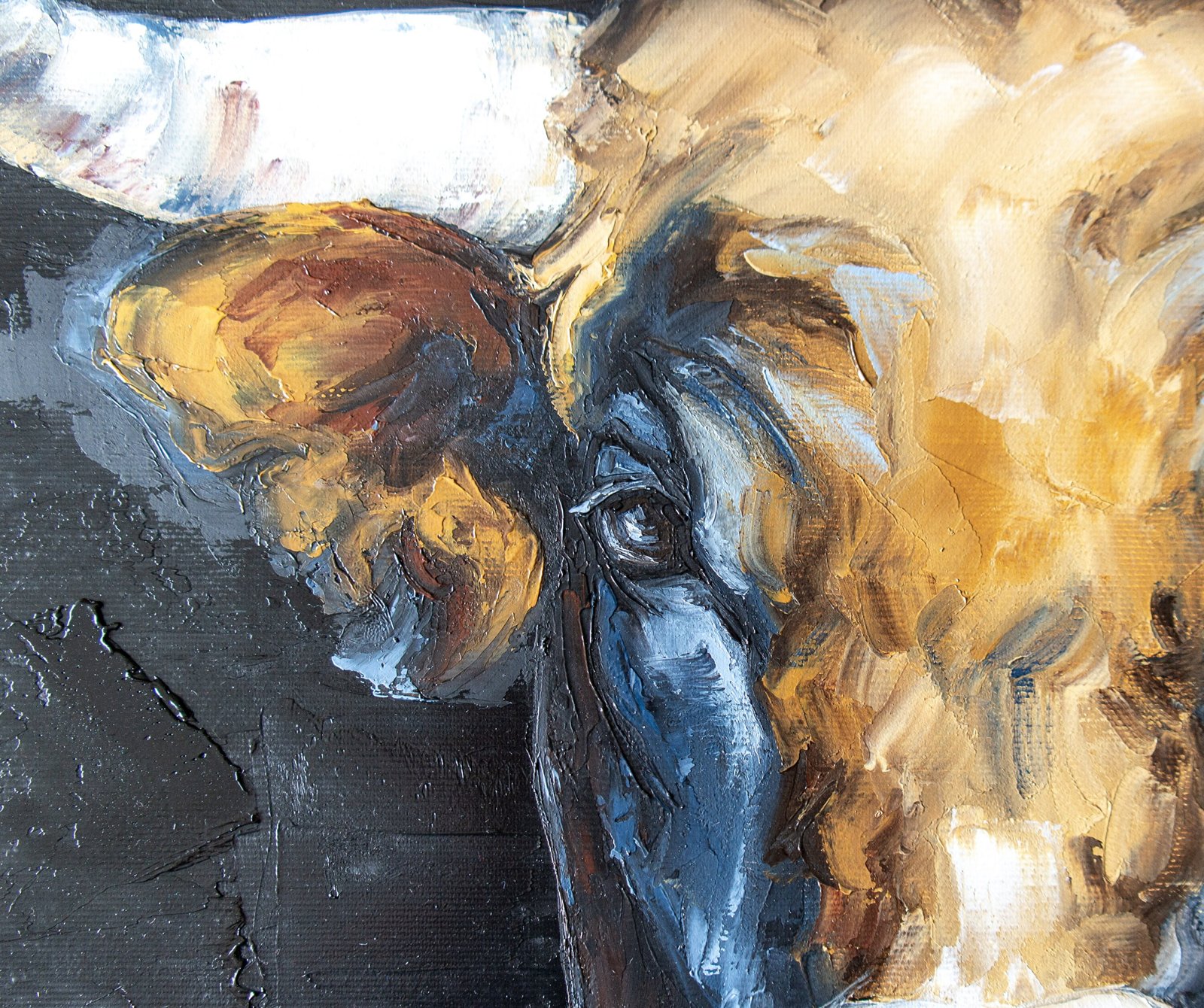 Bull 20" by S.Lee Mark ox cow farm animals cow painting warmhouse decor texas bull art wall art longhorn