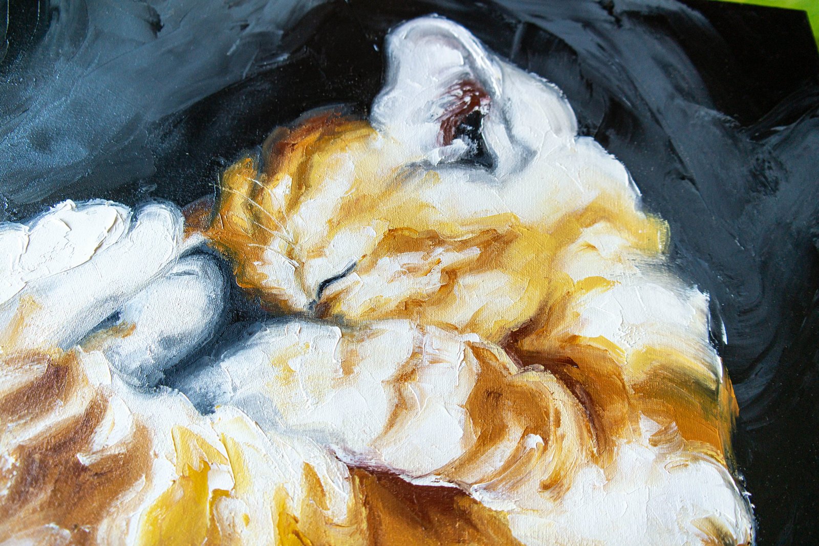 Cat Ball Original art 24" by S. Lee Mark Cat oil painting, Pet portrait, Ginger cat, Cat portrait, Animal painting, Animal art
