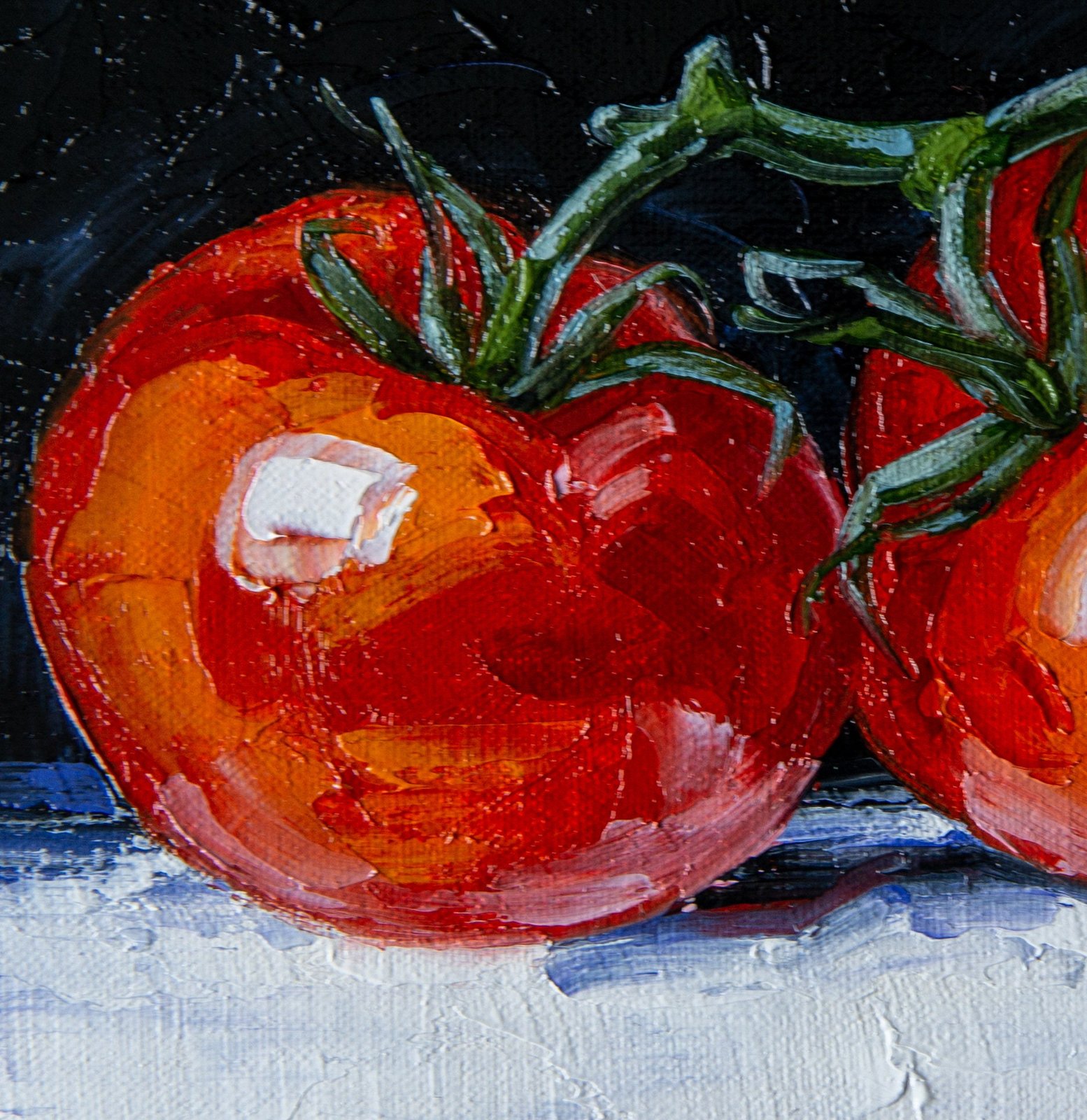 Tomatoes Original art 6x6 by S. Lee Mark - Stil life oil painting Fruit art Fruit still life Fruit painting Home Living Decor Wall
