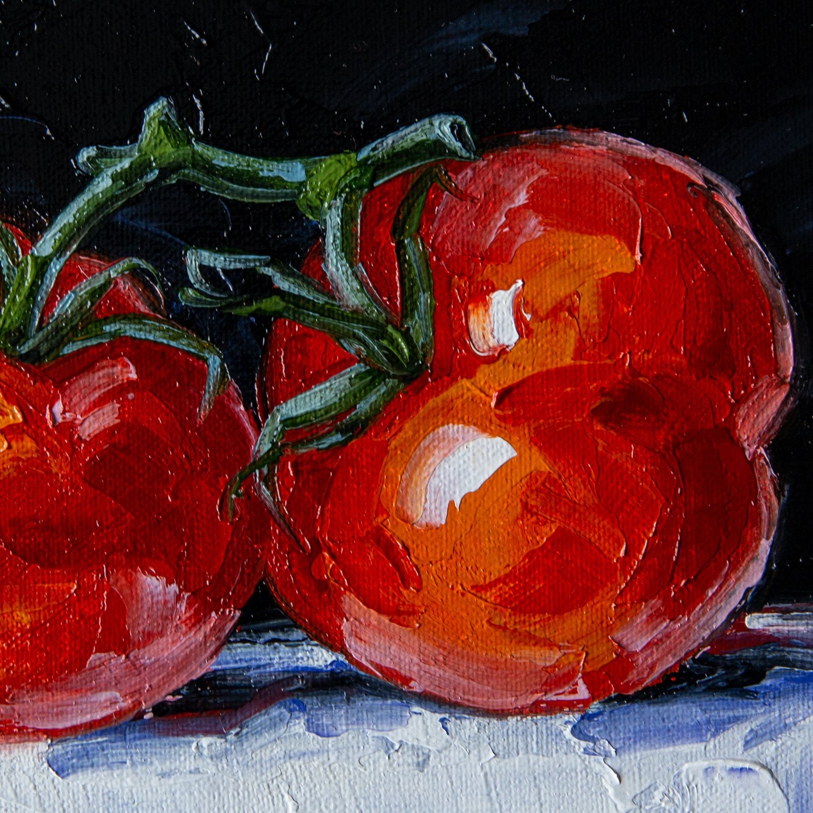 Tomatoes Original art 6x6 by S. Lee Mark - Stil life oil painting Fruit art Fruit still life Fruit painting Home Living Decor Wall