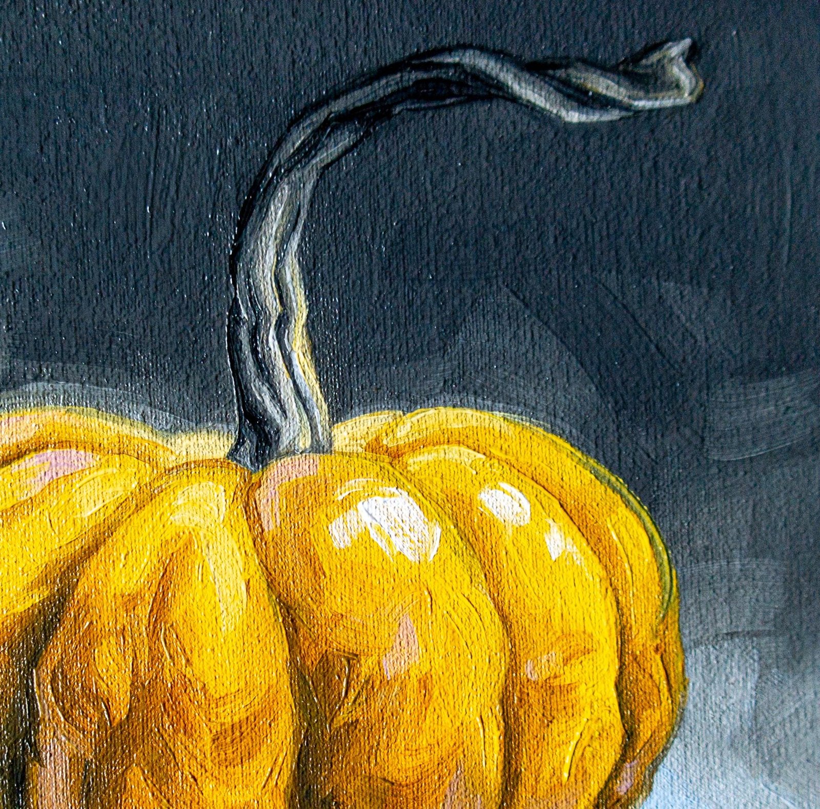 Pumpkin Original art 6x6 by S. Lee Mark - Stil life oil painting Fruit art Fruit still life Fruit painting pumpkin art Vegetables